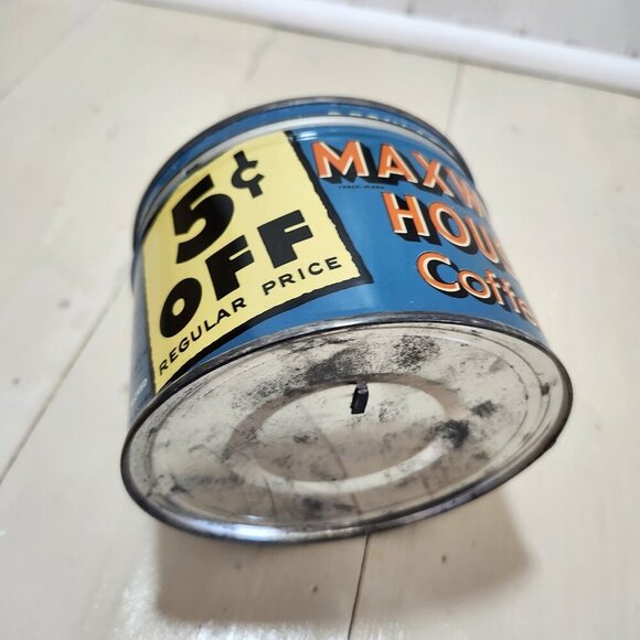 Vintage Maxwell House Coffee Can One Pound Size Tin - Picture 6 of 7